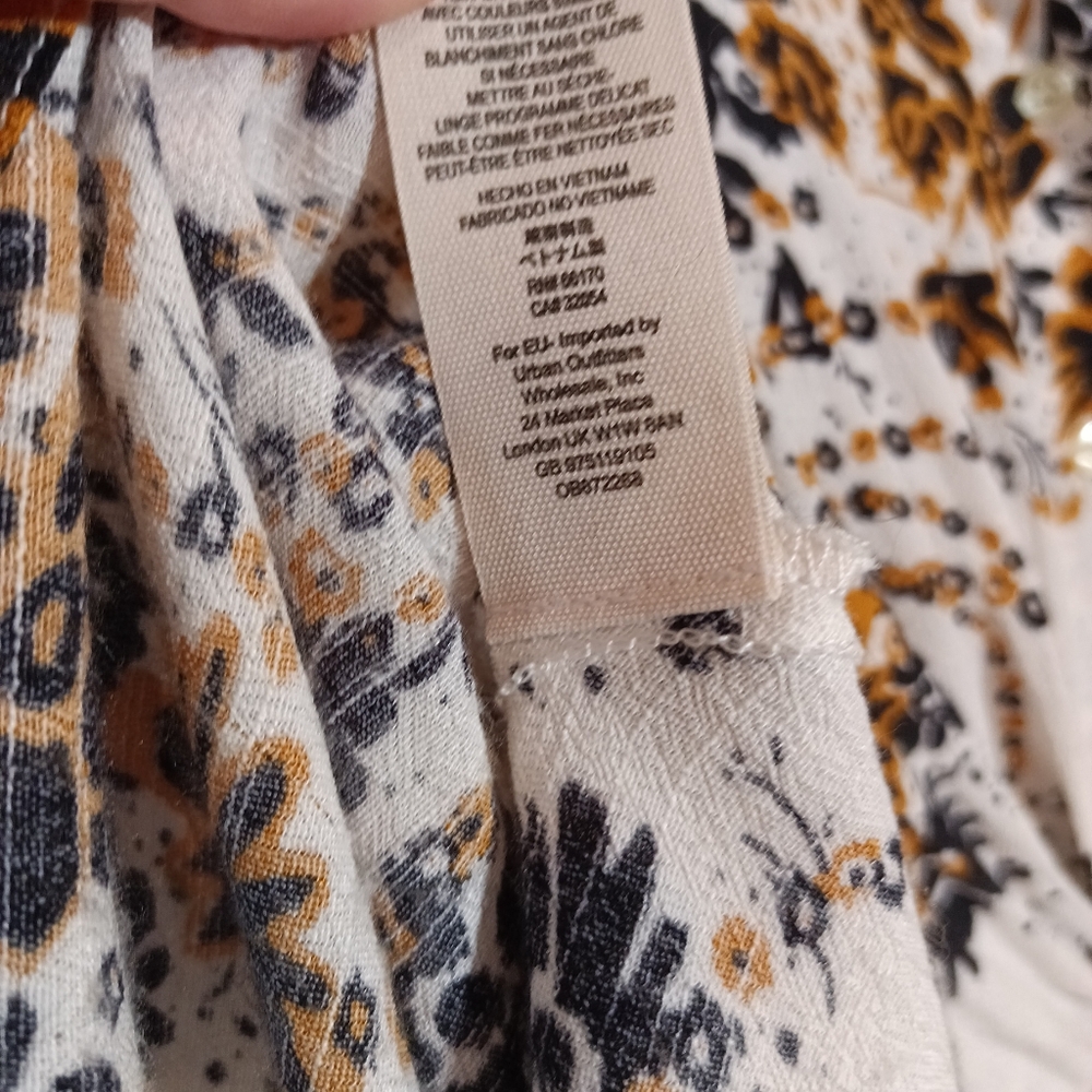 Free People Tough Love Shirt Dress in Black Multi Size 4 - Picture 6 of 10